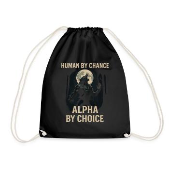 Human by chance Alpha of your choice - Drawstring Bag - black - Front