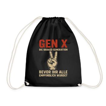 Gen X The Badass Generation Humor - Drawstring Bag - black - Front