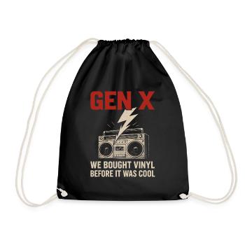 Gen X - We bought vinyl before it was cool - Drawstring Bag - black - Front