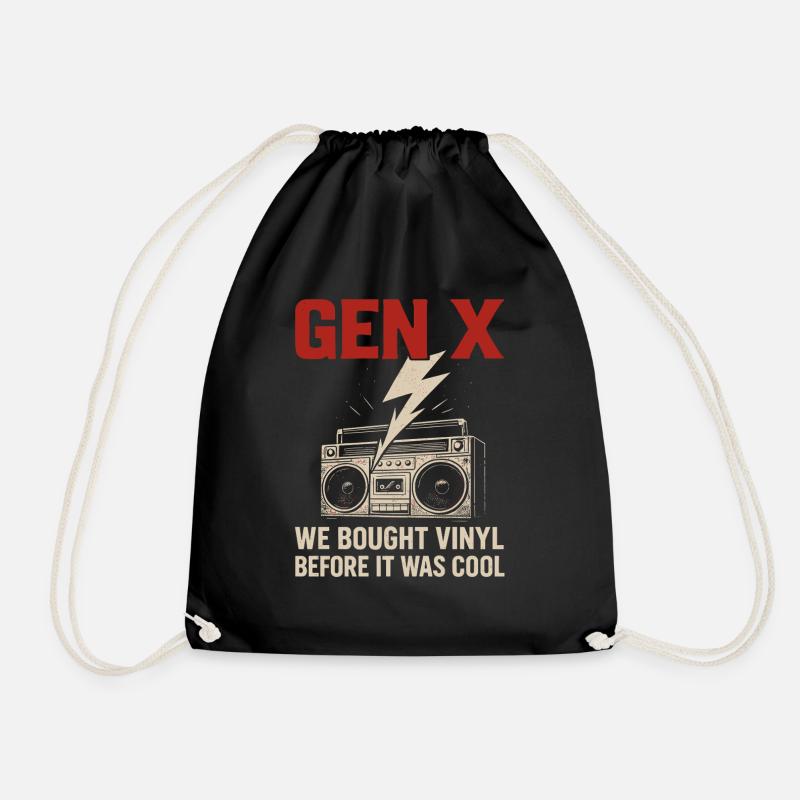 Gen X - Wir Kauften Vinyl Bevor Es Cool War - Turnbeutel - Schwarz