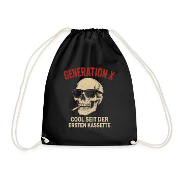 Generation X Cool Since First Cassette - Drawstring Bag - black - Front