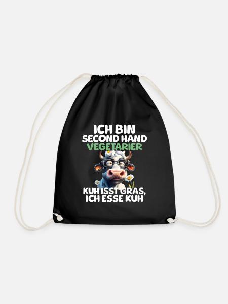 Second Hand Vegetarier - Turnbeutel - Schwarz