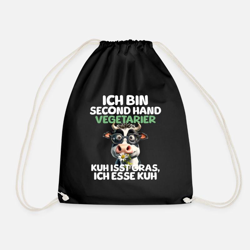 Second Hand Vegetarier - Turnbeutel - Schwarz