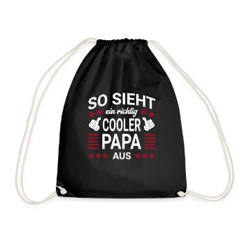 Cooler Papa Style - Turnbeutel - Schwarz - Vorne