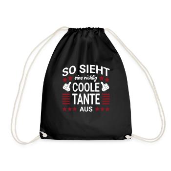 Coole Tante Style - Turnbeutel - Schwarz - Vorne