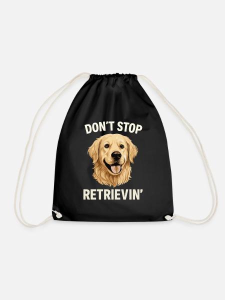 Don't Stop Retrievin' Lustiger Golden Retriever - Turnbeutel - Schwarz
