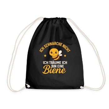 I don't snore – bees' dream - Drawstring Bag - black - Front