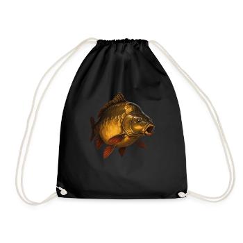 Pêche à la carpe miroir – Œuvre d’art Big Carp - Sac de sport léger - noir - Devant