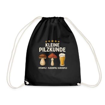 Kleine Pilzkunde Bier Spaß Design - Turnbeutel - Schwarz - Vorne