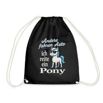 Others drive a car I ride a pony - Drawstring Bag - black - Front
