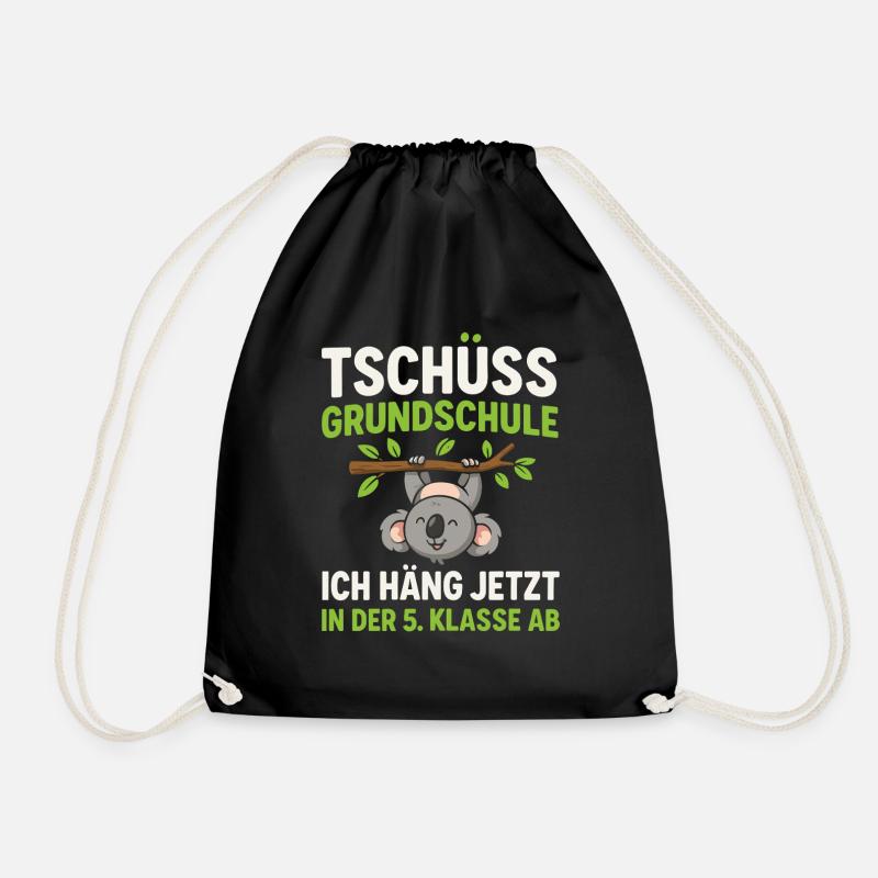 Tschüss Grundschule Koala 5. Klasse - Turnbeutel - Schwarz