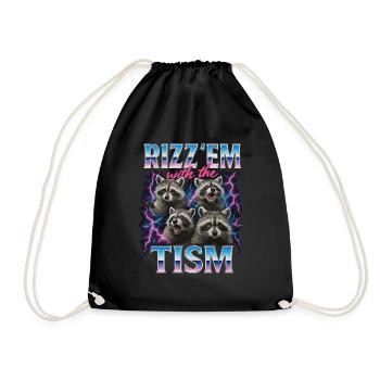 Rizz Tism Ratons laveurs Mème Flashes - Sac de sport léger - noir - Devant