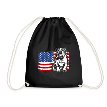 Bouledogue anglais Amérique Flag Dogs Wilsigns - Sac de sport léger - noir - Devant