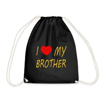 J'aime mon frère - Sac de sport léger - noir - Devant