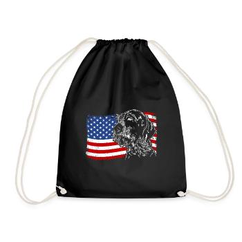 German Wirehair America Flag Dogs Wilsigns - Sac de sport léger - noir - Devant