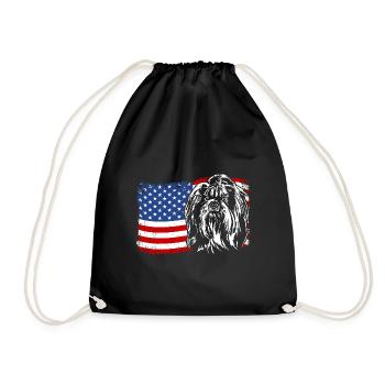 Shih Tzu Amérique Flag Chien Chiens Wilsigns - Sac de sport léger - noir - Devant