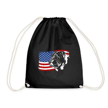 Bouledogue anglais Amérique Flag Dogs Wilsigns - Sac de sport léger - noir - Devant