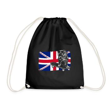 EN ANGLAIS BULLDOGGE Union Jack Flag Chiens Wilsigns - Sac de sport léger - noir - Devant