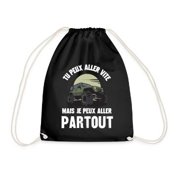 tu peux aller vite mais je peux aller partout - Sac de sport léger - noir - Devant