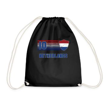 Netherlands - Drawstring Bag - black - Front