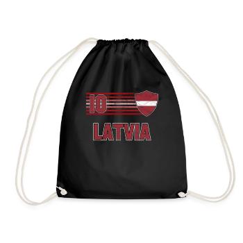 Latvia - Drawstring Bag - black - Front