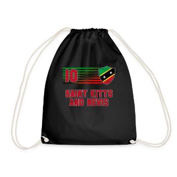 Saint Kitts and Nevis - Drawstring Bag - black - Front
