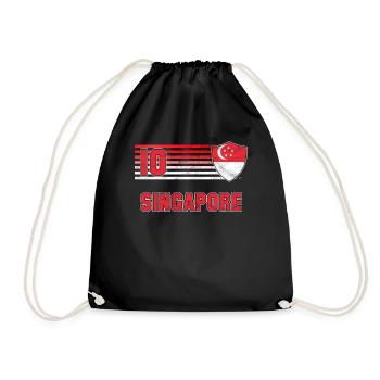 Singapur - Turnbeutel - Schwarz - Vorne