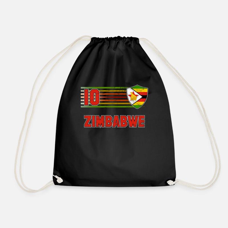 Zimbabwe - Drawstring Bag - black