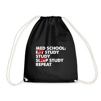 Med School Eat Study Sleep Repeat Medizinstudent - Turnbeutel - Schwarz - Vorne