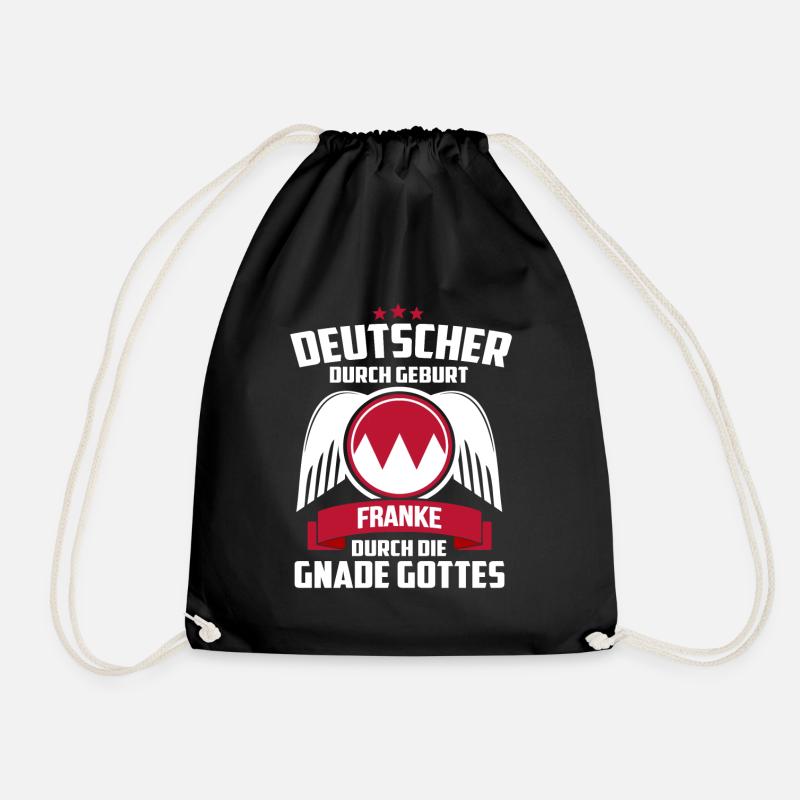 FRANKE DURCH DIE GNADE GOTTES - FRANKEN - GESCHENK - Turnbeutel - Schwarz