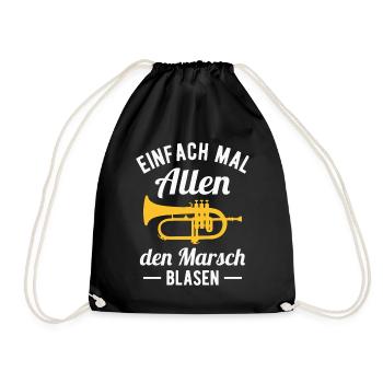 Flügelhorn Marsch Orchester Horn Musiker Blasmusik - Turnbeutel - Schwarz - Vorne