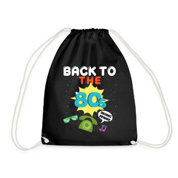 14 - back to the 80's 25.png - Drawstring Bag - black - Front
