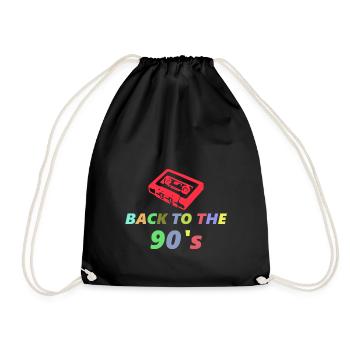 Back to the 90's - Drawstring Bag - black - Front