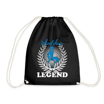 Legend in a wheelchair - Drawstring Bag - black - Front