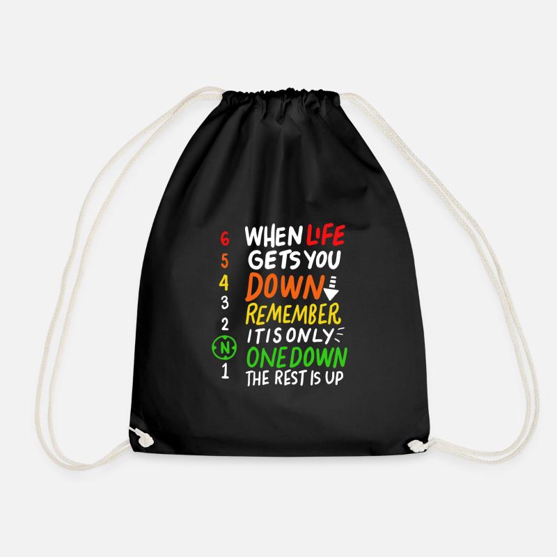Funny Motorcycle Biker Motorcross Rider Gift - Drawstring Bag - black