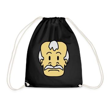 Old Man Face - Turnbeutel - Schwarz - Vorne