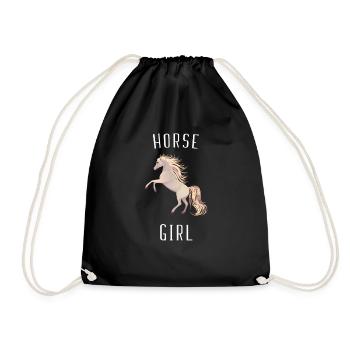 Fille de cheval qui aime la conception de chevaux - Sac de sport léger - noir - Devant