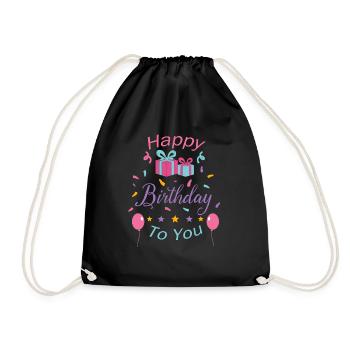 happy Birthday to you - Drawstring Bag - black - Front