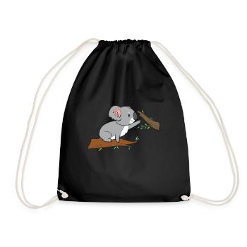 Koala - beim klettern - Turnbeutel - Schwarz - Vorne