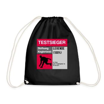 Testsieger Kegel Legende kegeln Geschenkidee - Turnbeutel - Schwarz - Vorne