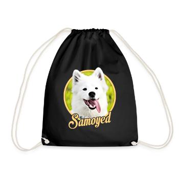Samoyed - Drawstring Bag - black - Front