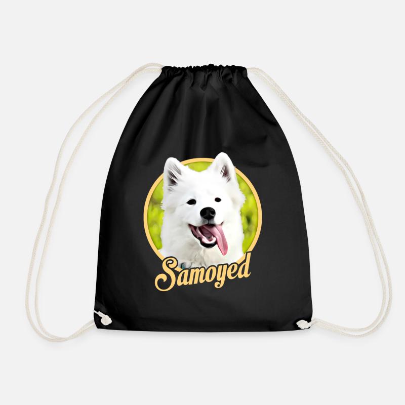 Samoyed - Drawstring Bag - black