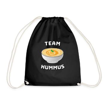 Team Hummus Funny Vegan Vegan Falafel - Drawstring Bag - black - Front