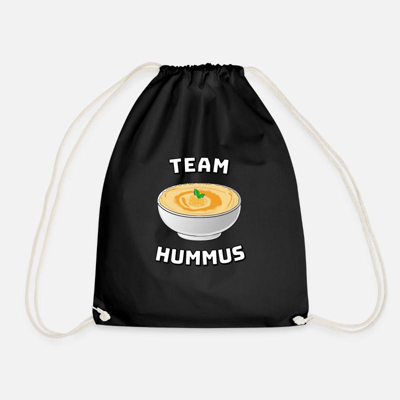 Team Hummus Witzig Vegan Vegatarisch Falafel - Turnbeutel - Schwarz