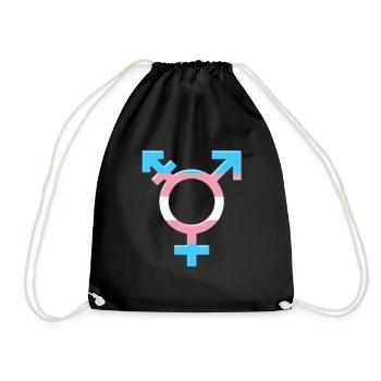 Transgender Symbol Transgender Flagge Trans farben - Turnbeutel - Schwarz - Vorne