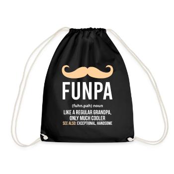 Funpa gift idea for your dearest grandpa - Drawstring Bag - black - Front