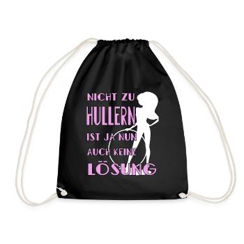 hulahoop girl hullern rosa hula keine lösung - Turnbeutel - Schwarz - Vorne