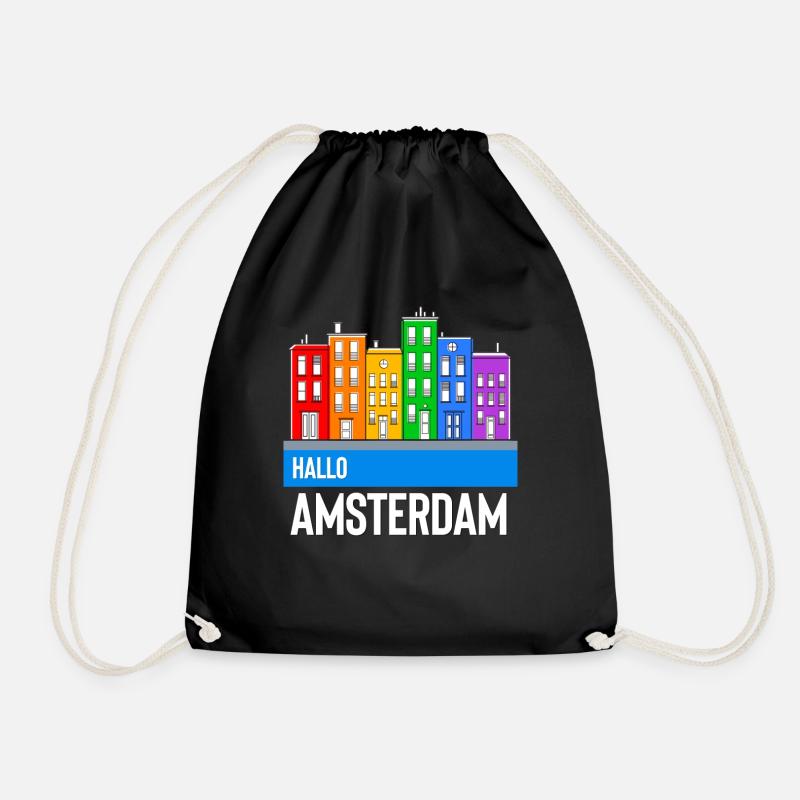 Amsterdam - Turnbeutel - Schwarz