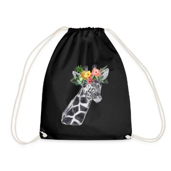 Tier Natur T-Shirt Geschenkidee - Turnbeutel - Schwarz - Vorne
