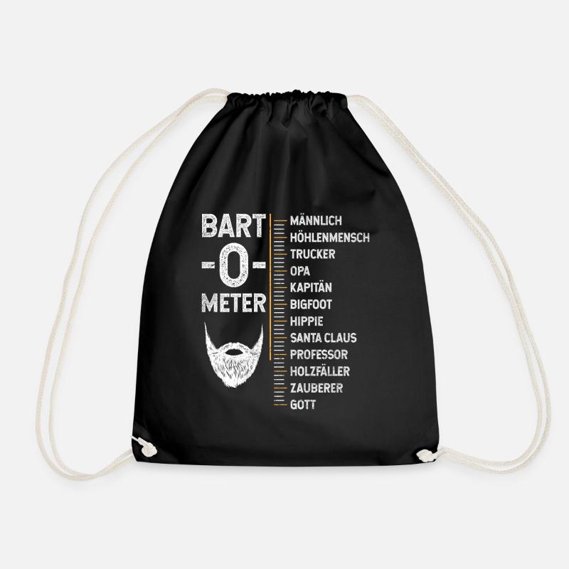 Bart o Meter Bärtig Lustiges Bartträger Bärte - Turnbeutel - Schwarz